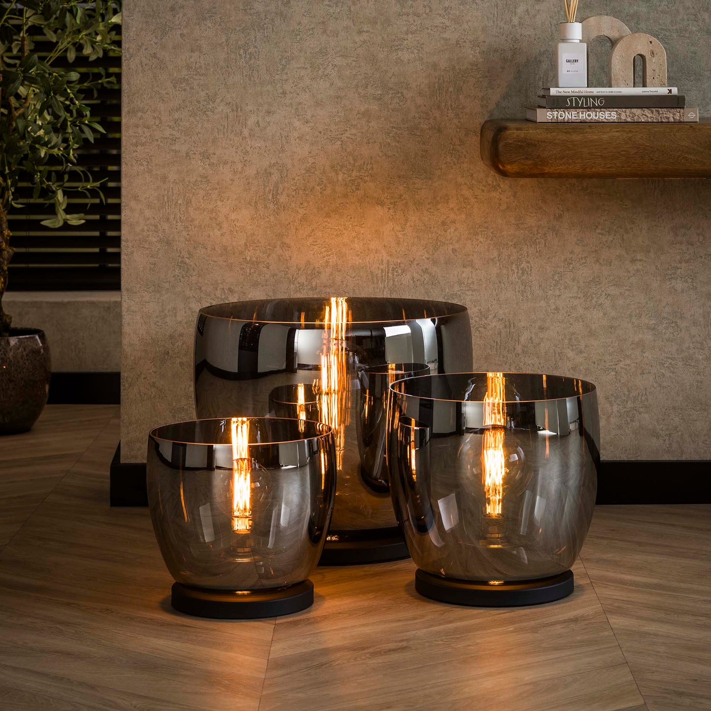 Vloerlamp Blair | Glas Grijs