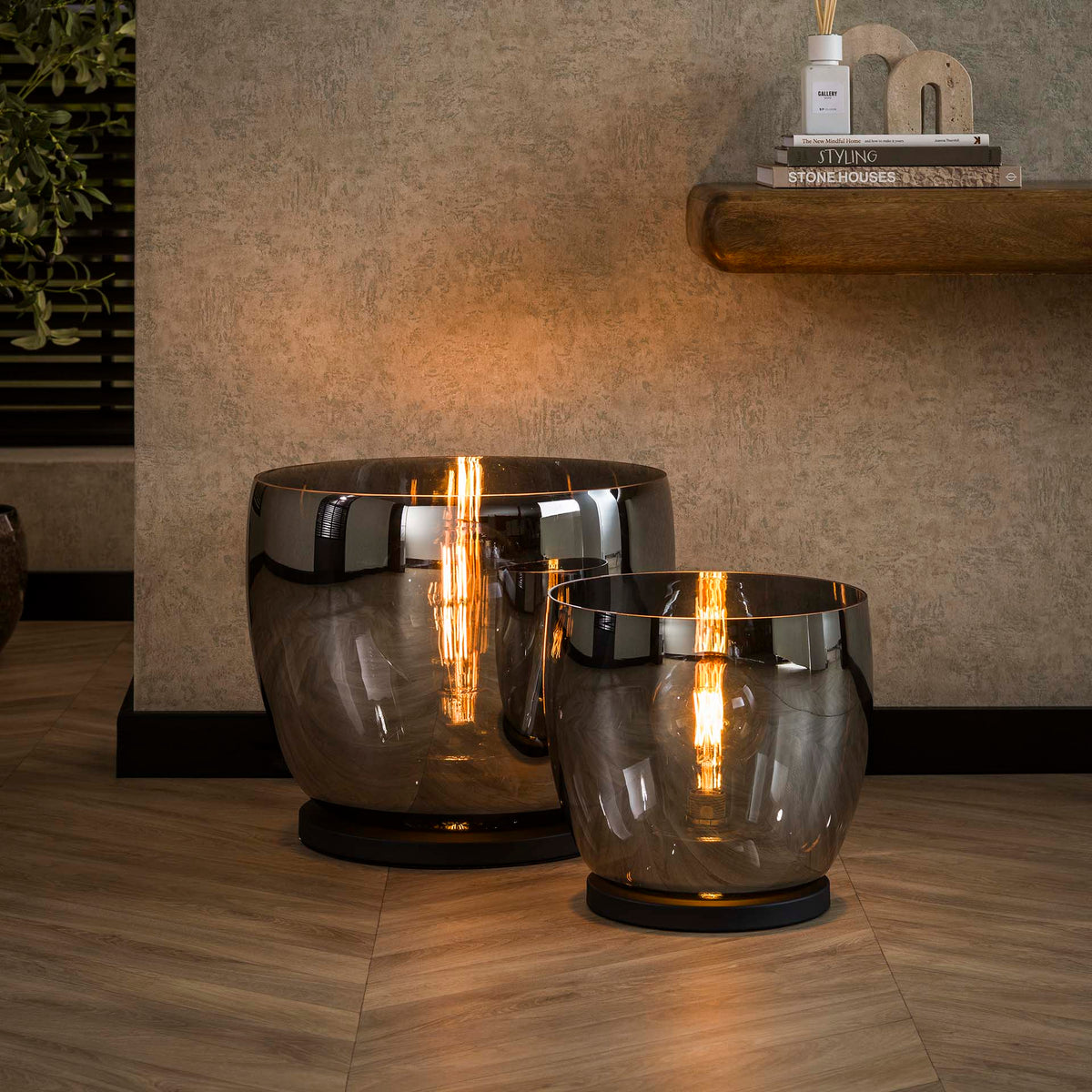 Vloerlamp Blair | Glas Grijs