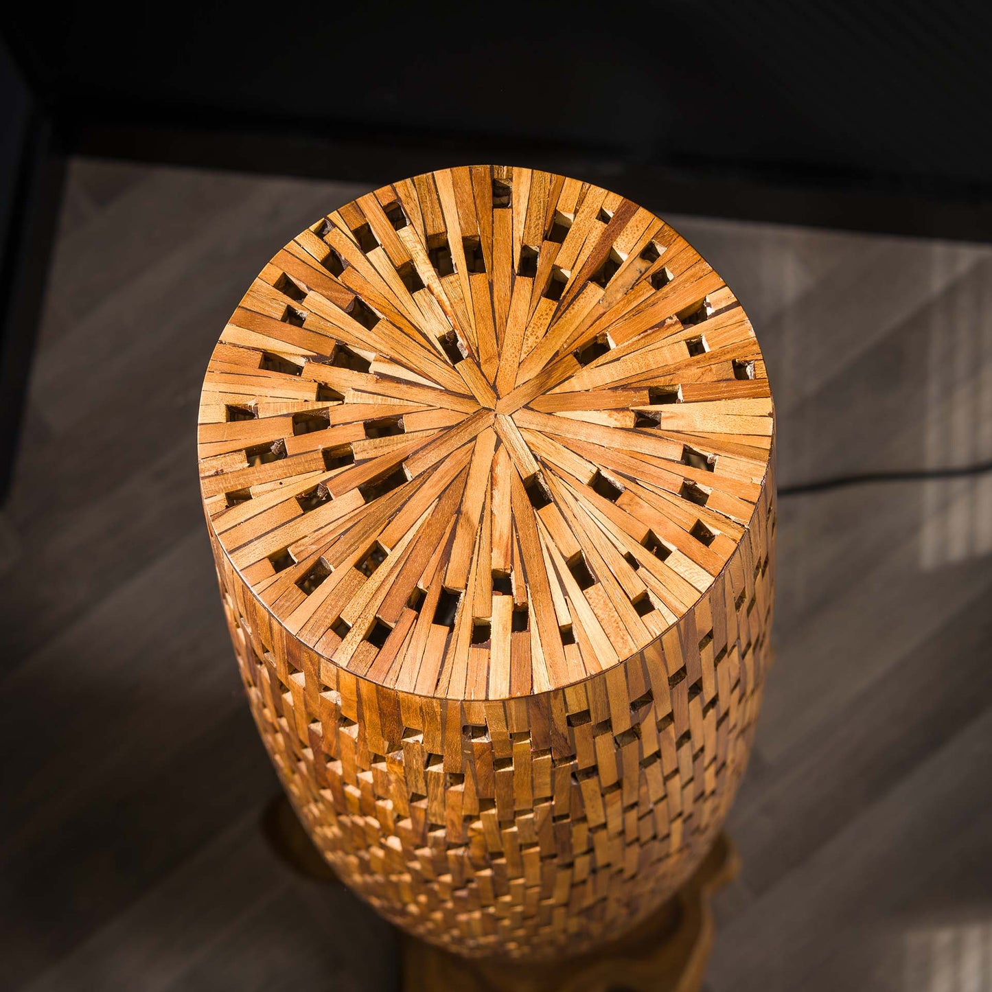 Vloerlamp Bars | S | Naturel Teakhout