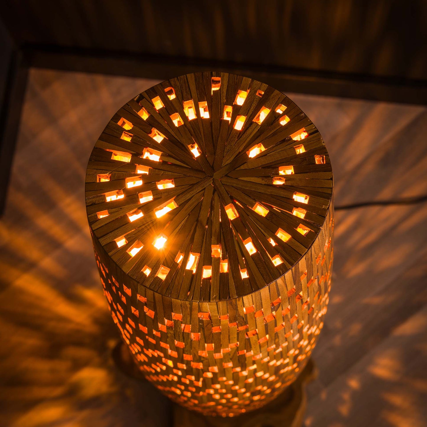 Vloerlamp Bars | Naturel Teakhout
