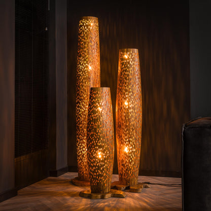 Vloerlamp Bars | M | Naturel Teakhout