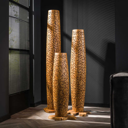 Vloerlamp Bars | L | Naturel Teakhout