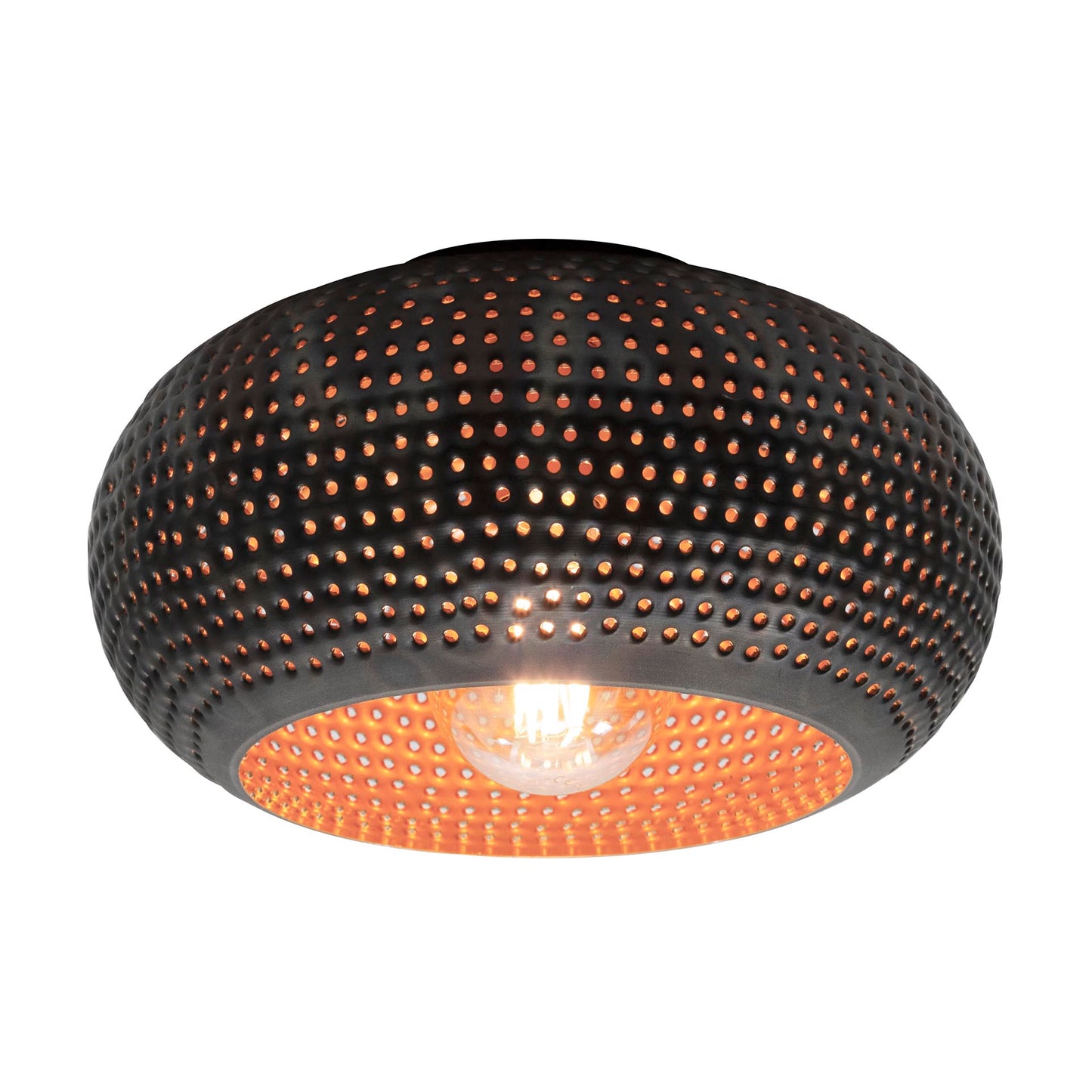 Plafondlamp Disk Punch | Zwart bruin | Ø35