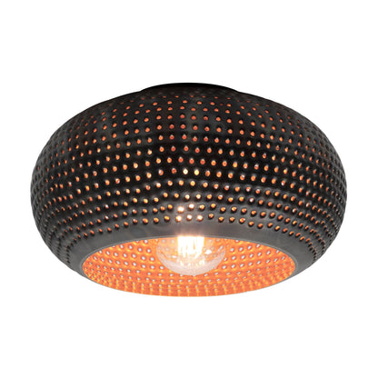 Plafondlamp Disk Punch | Zwart bruin | Ø35