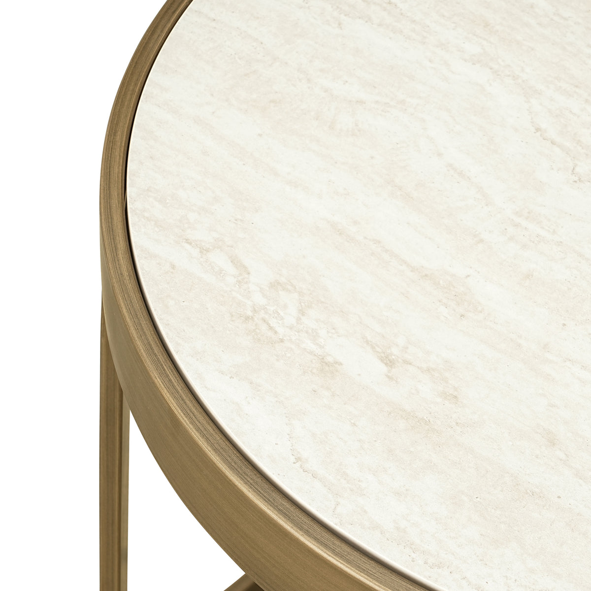 Bijzettafel Tivoli wit metaal, detail van het materiaal