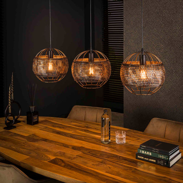 Hanglamp 3L Armor Open | Zwart Metaal