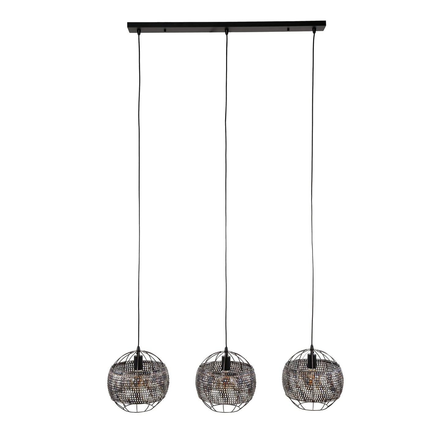 Hanglamp 3L Armor Open | Zwart Metaal