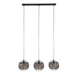 Hanglamp 3L Armor Open zwart metaal, vooraanzicht op witte achtergrond