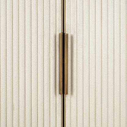 Vitrinekast Tivoli wit ijzer, detail van het materiaal