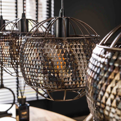 Hanglamp 4L Armor Open | Zwart Metaal