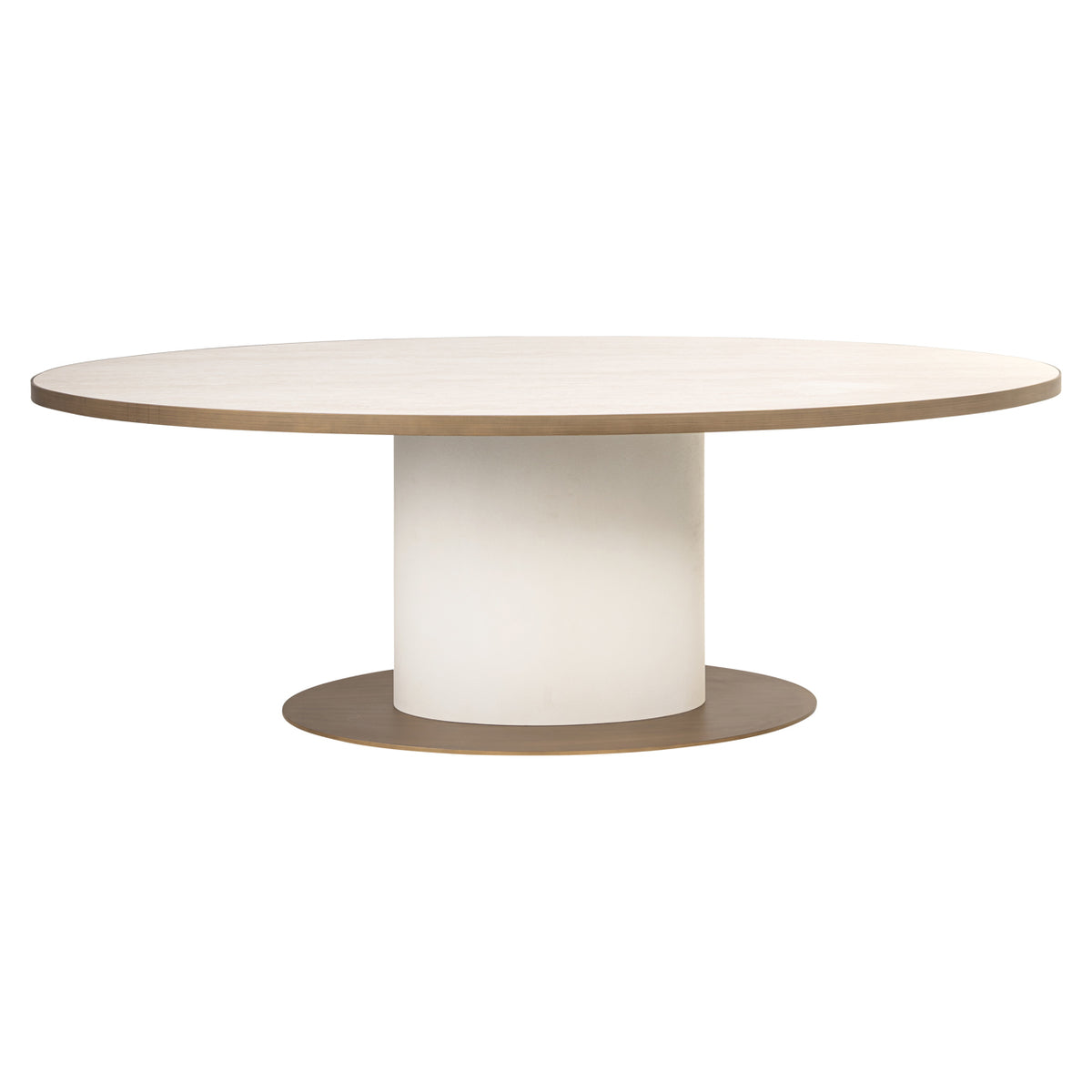 Eettafel Tivoli wit keramiek, vooraanzicht op witte achtergrond