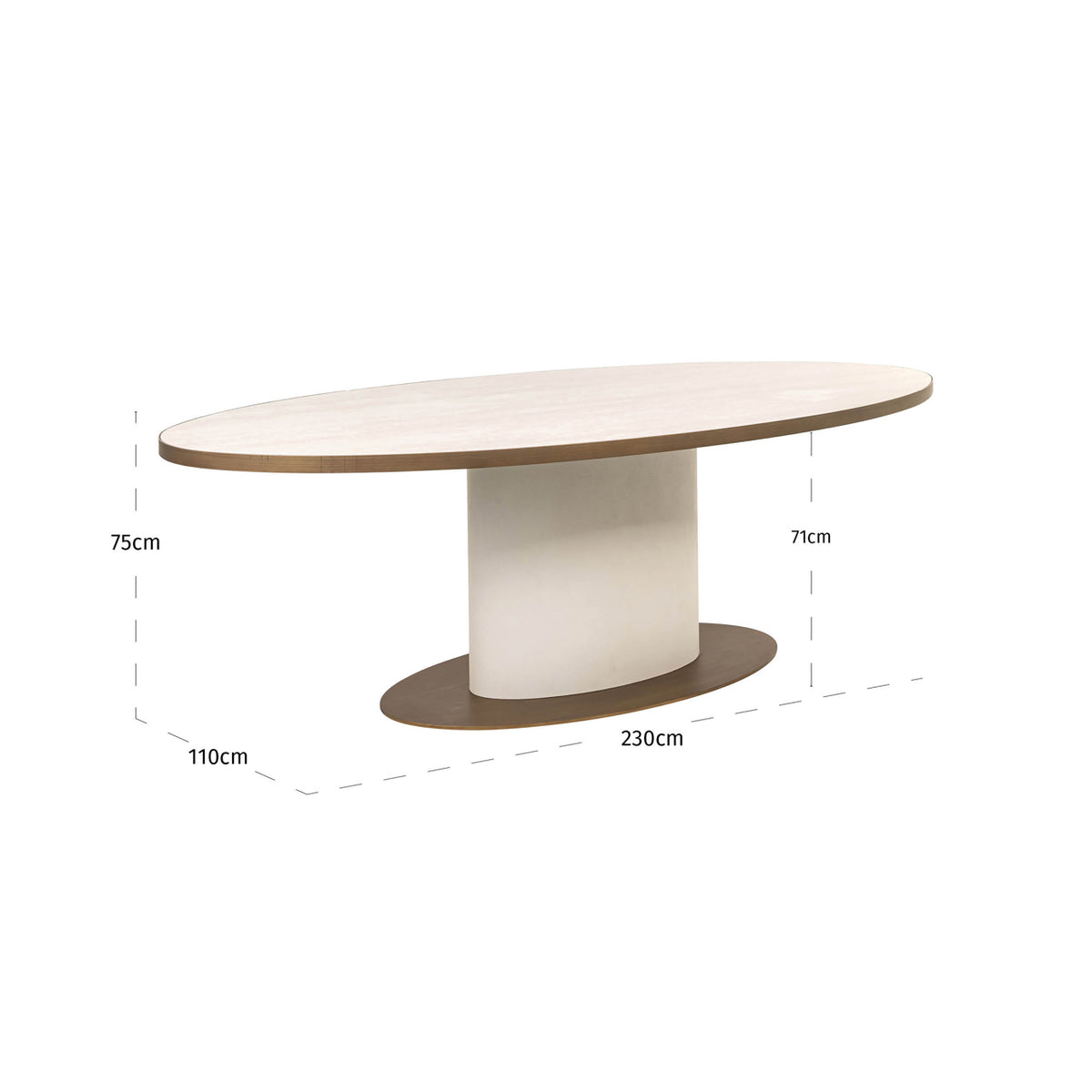 Eettafel Tivoli wit keramiek