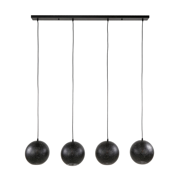 Hanglamp 4L Zip | Zwart Metaal
