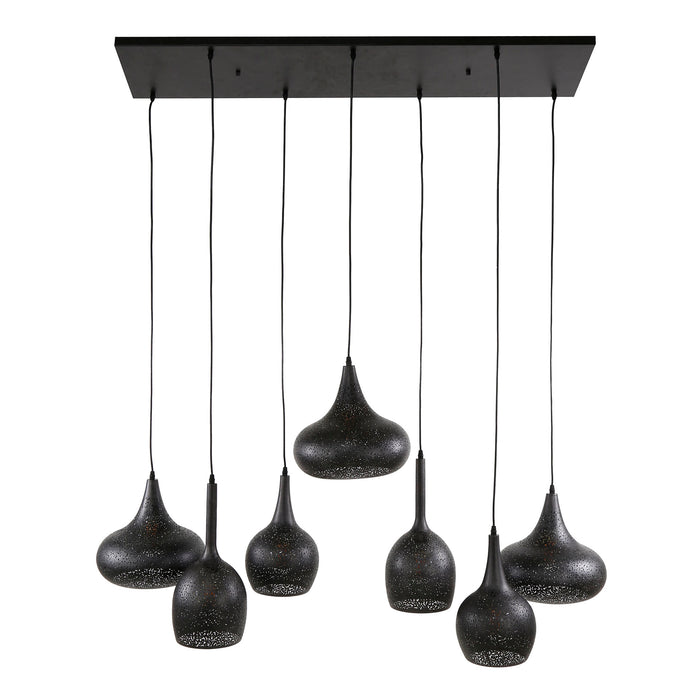 Hanglamp 7L Zip | Zwart Metaal