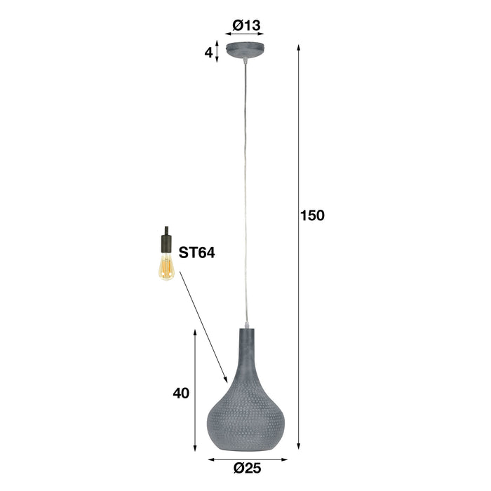 Hanglamp Industry Kegel | Grijs