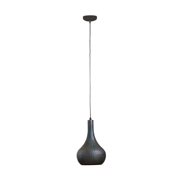 Hanglamp Industry Kegel zwart bruin, vooraanzicht op witte achtergrond