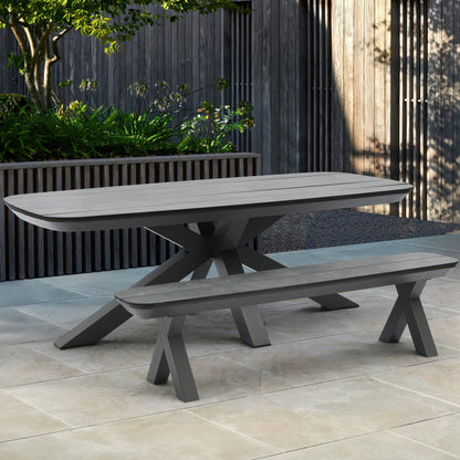 Tuintafel Bradford + Tuinbankje | Deens Ovaal | HPL