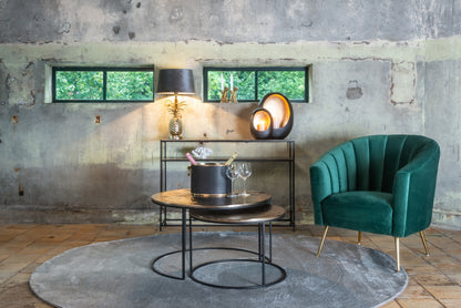 Salontafel Asher Set champagne goud aluminium in een interieur