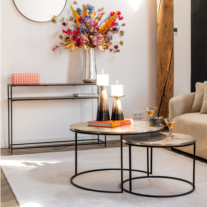 Salontafel Asher Set | Champagne Goud Aluminium