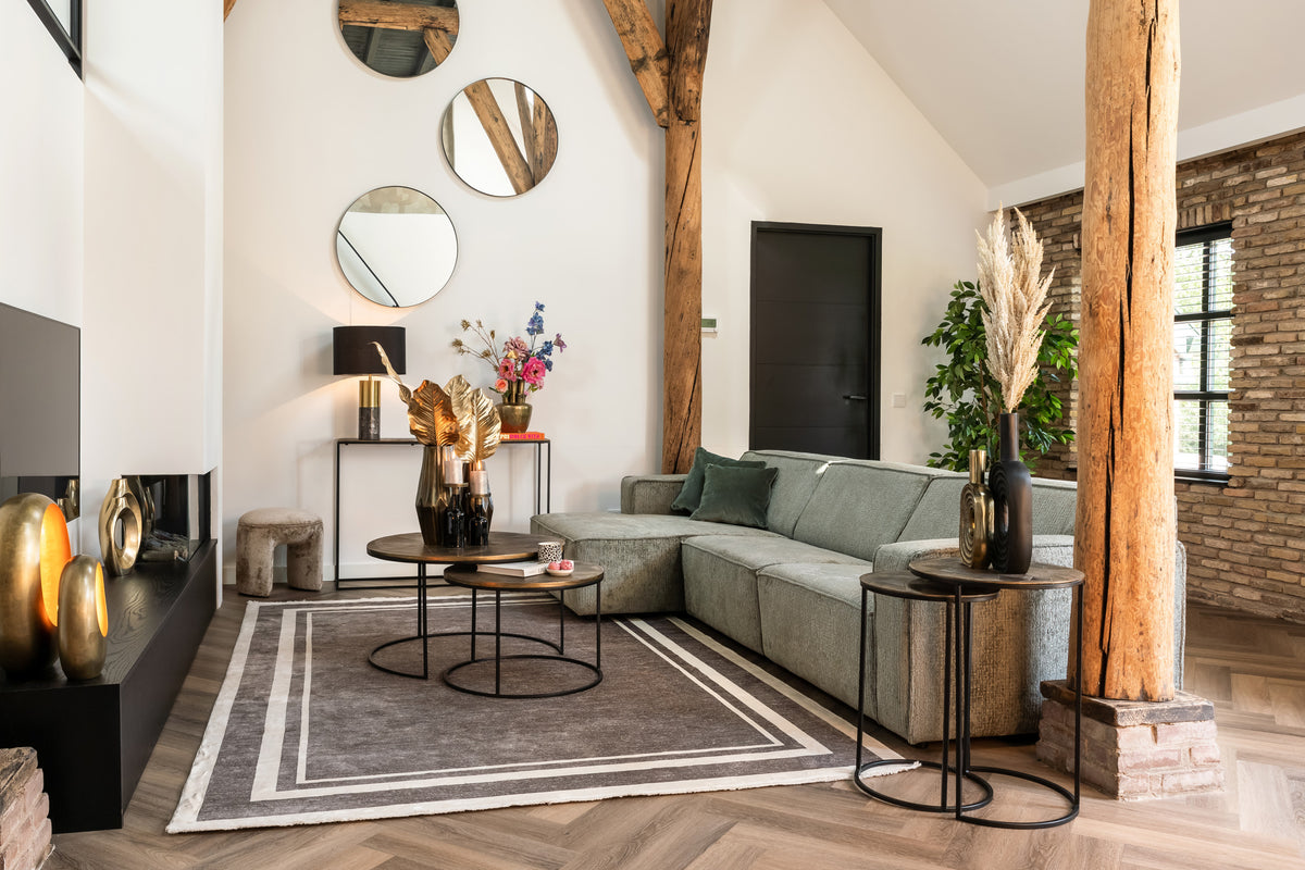 Salontafel Tulum Set bruin aluminium in een interieur