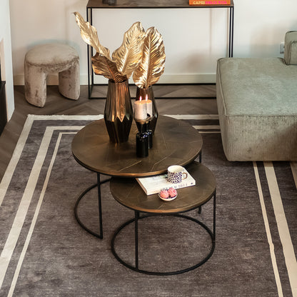 Salontafel Tulum Set | Bruin Aluminium