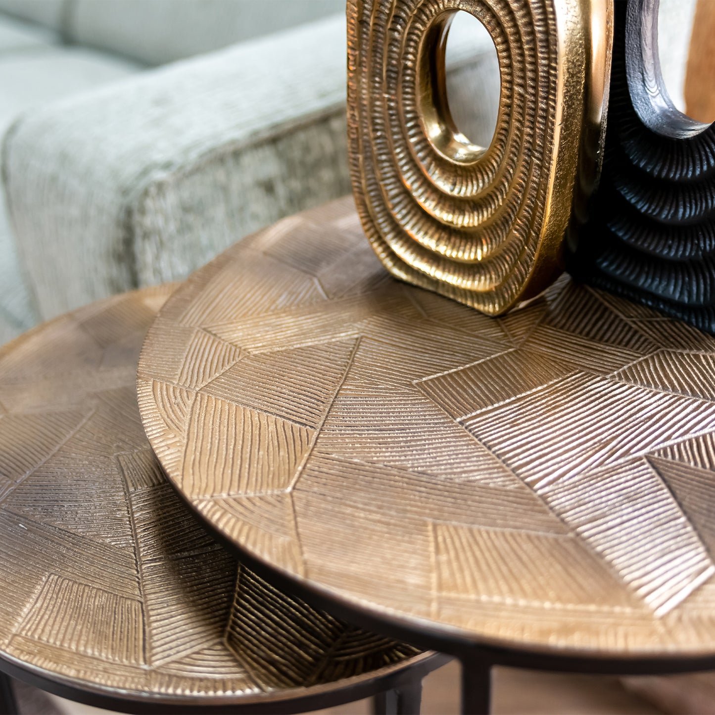 Salontafel Tulum Set | Bruin Aluminium