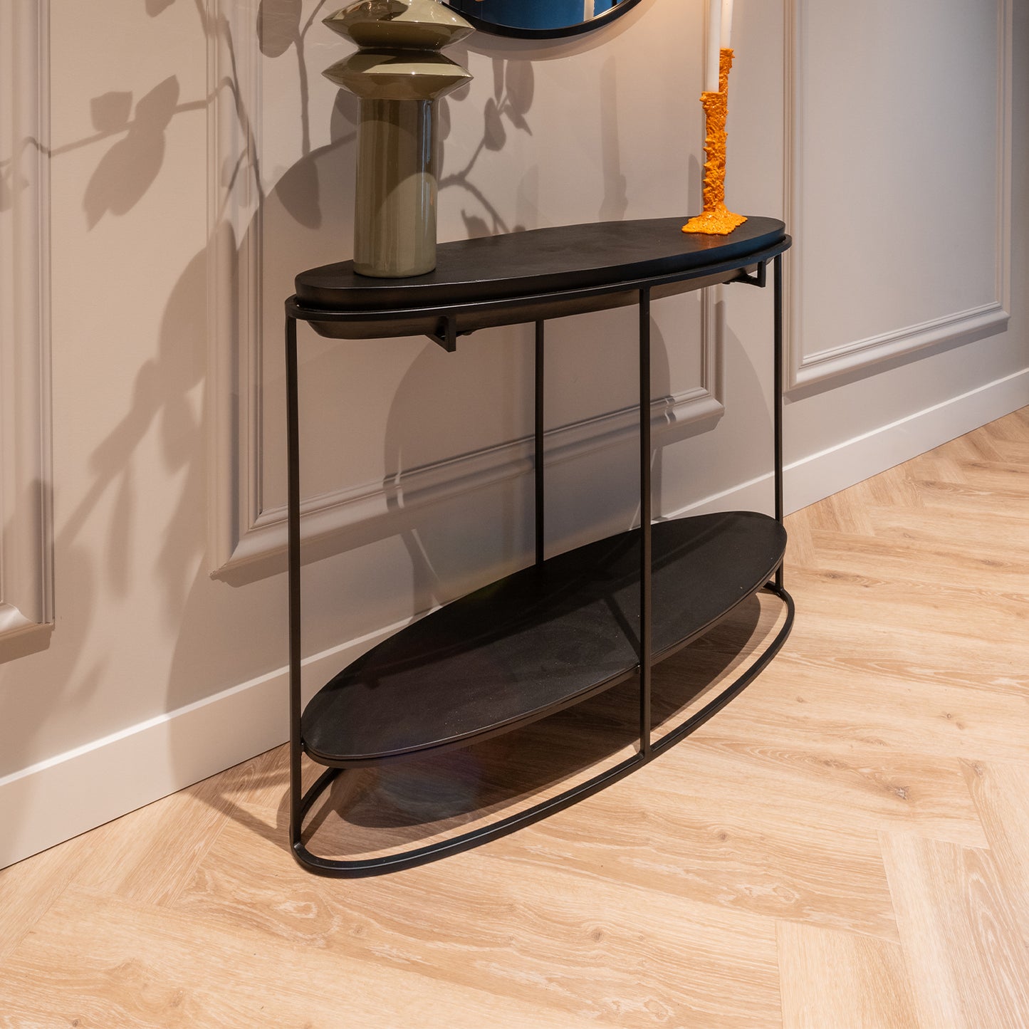 Wandtafel Calesta | Zwart Aluminium