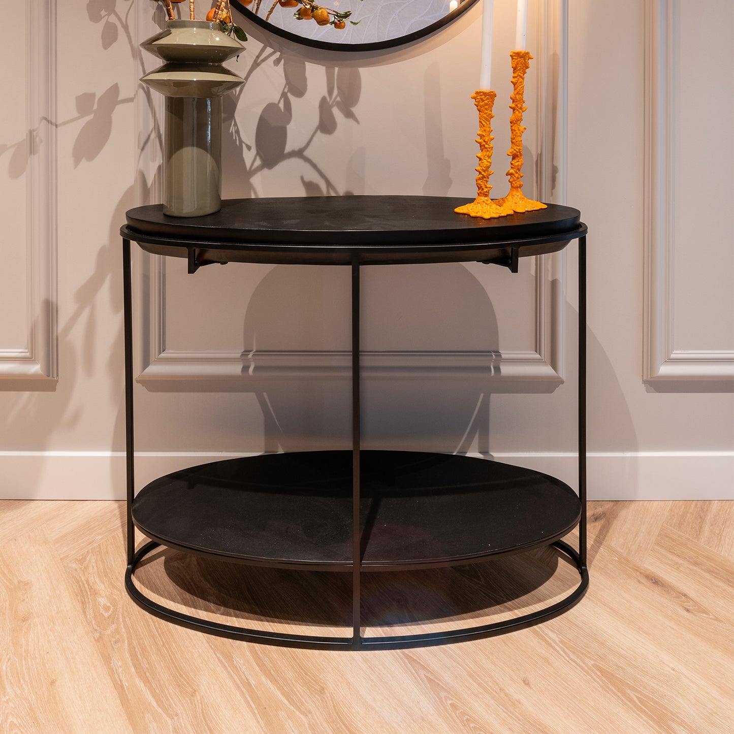 Wandtafel Calesta | Zwart Aluminium