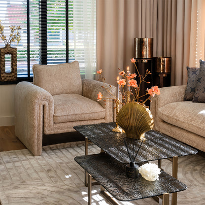 Salontafel set Sterling | Zwart Glas