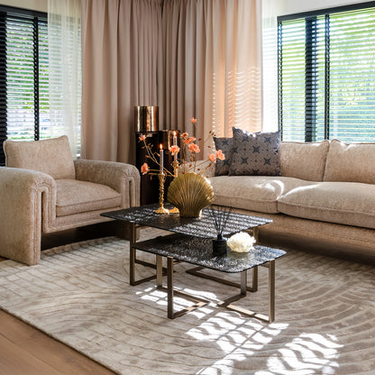 Salontafel set Sterling | Zwart Glas