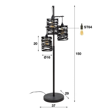 Vloerlamp Spindle | Zwart