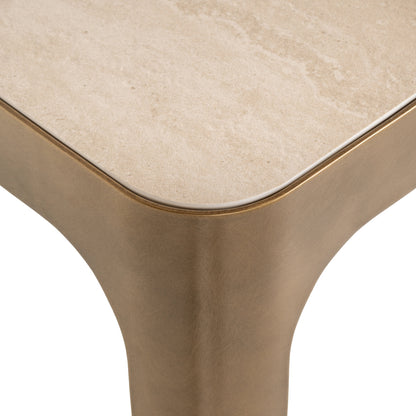 Woonaccessoire Claridge goud ijzer, detail van het materiaal