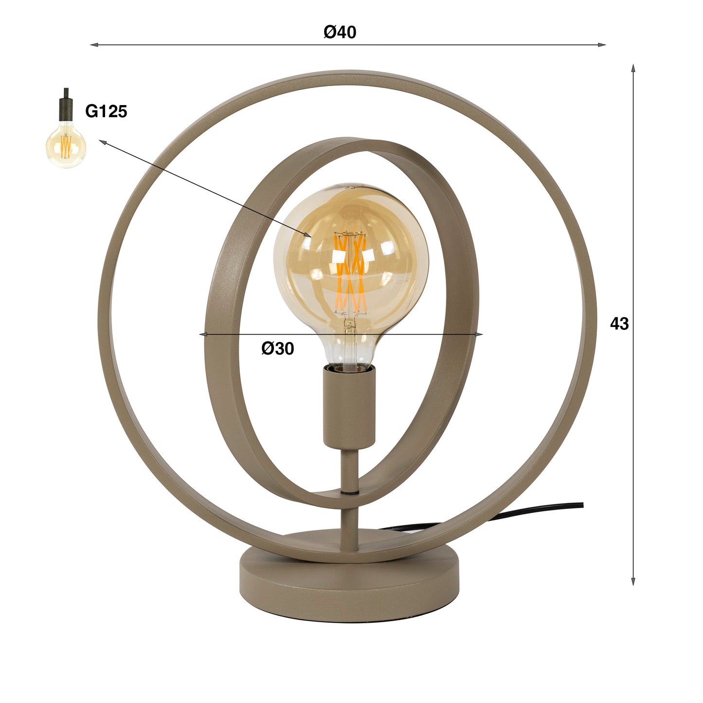 Tafellamp Turn around | Metaal Beige