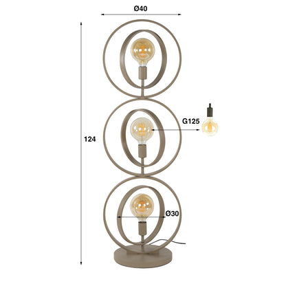 Vloerlamp Turn Around | 3 Lichts | Beige