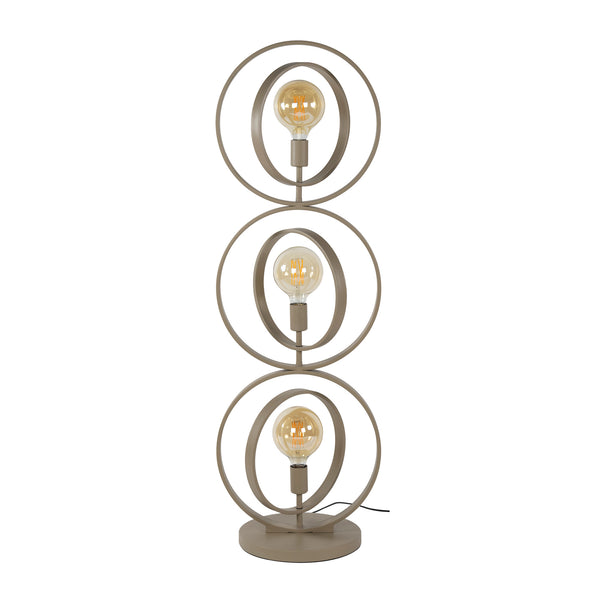 Vloerlamp Turn Around 3 lichts beige, vooraanzicht op witte achtergrond