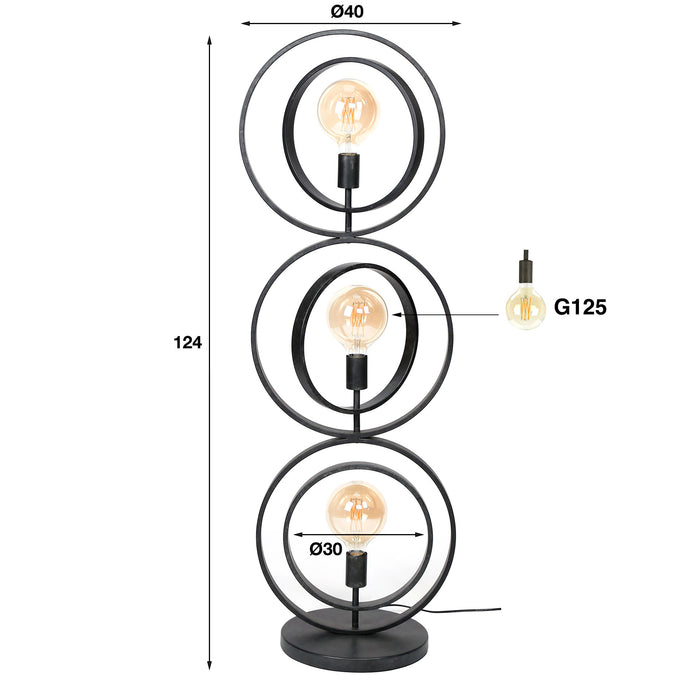 Vloerlamp Turn Around | Zwart Metaal