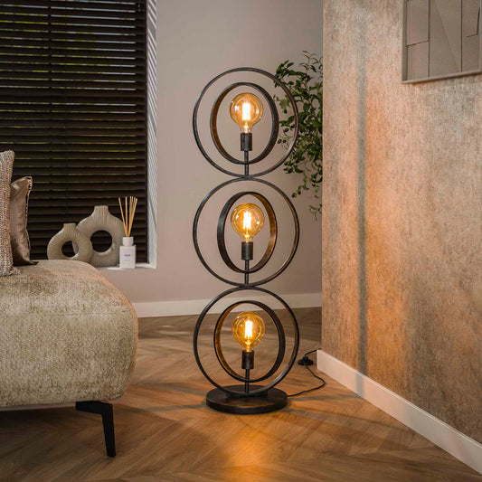Vloerlamp Turn Around | Zwart Metaal