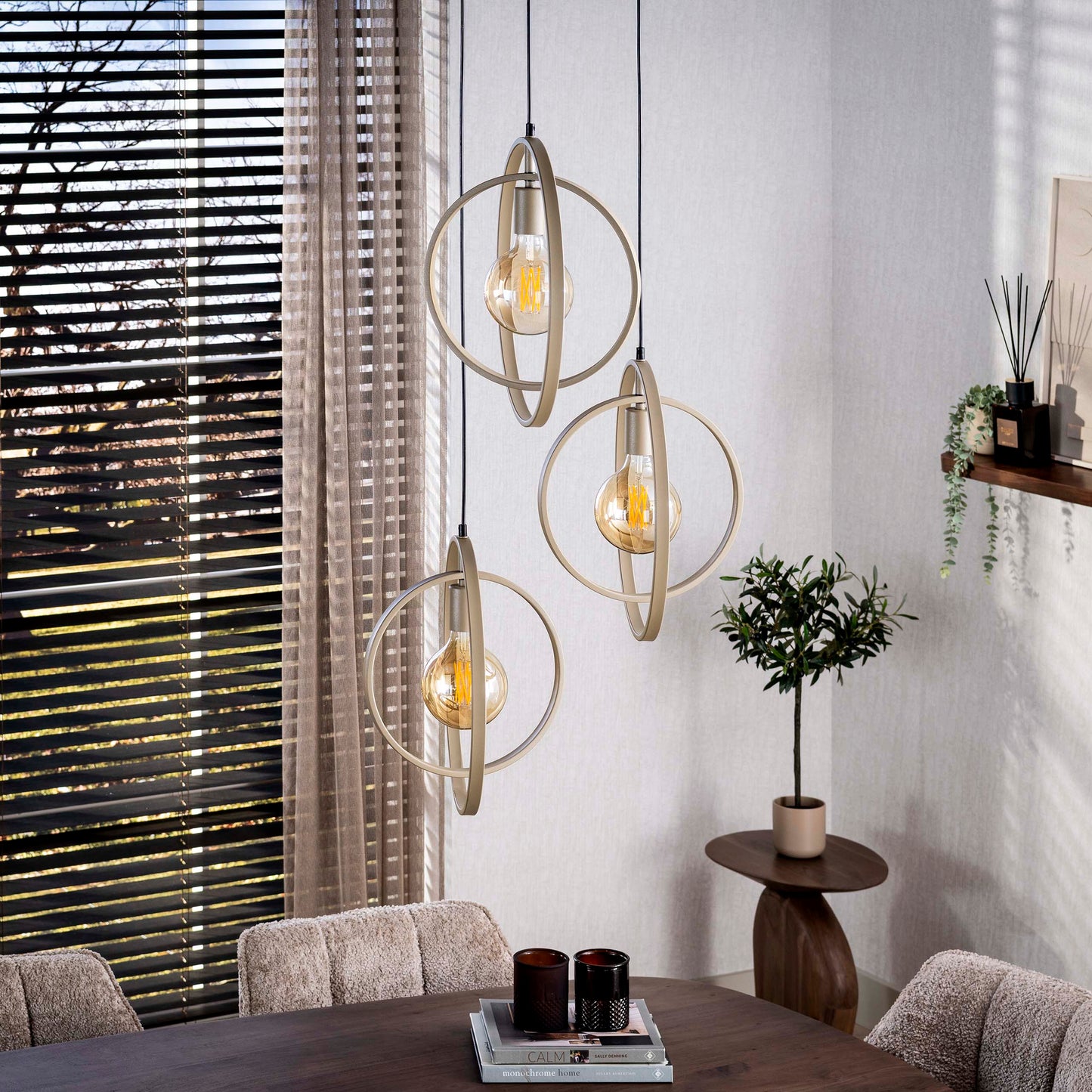Hanglamp Turn Around | 3 Lichts | Beige