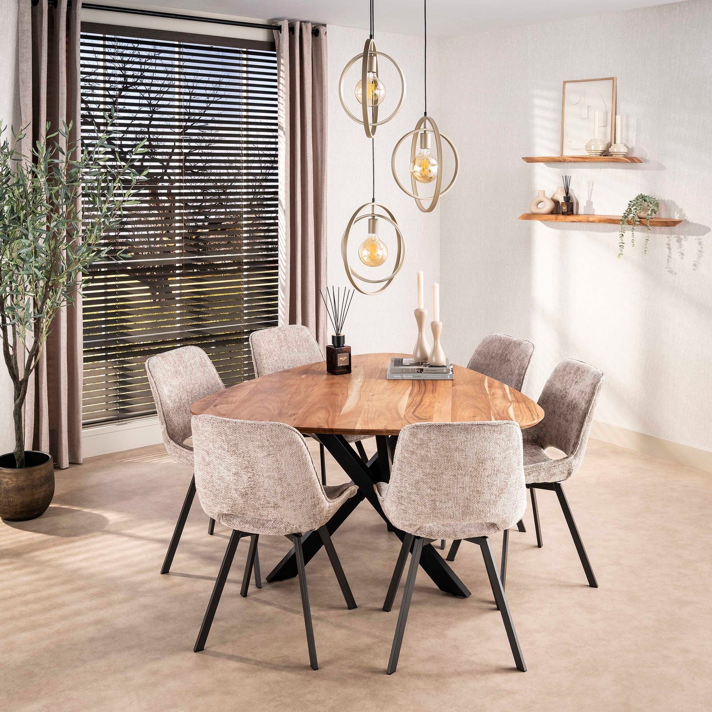 Hanglamp Turn Around | 3 Lichts | Beige