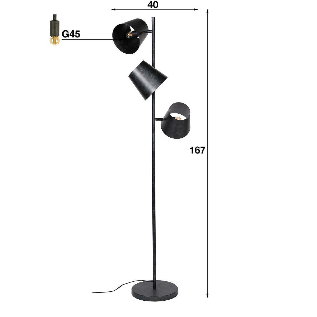 Vloerlamp Kinetic | Charcoal