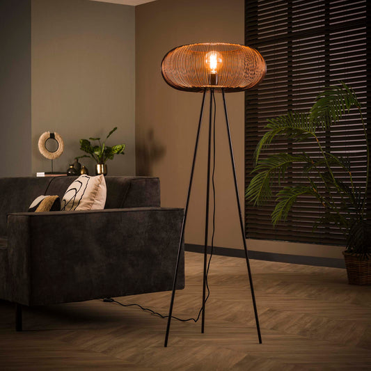 Vloerlamp Copper Twist | Zwart Metaal