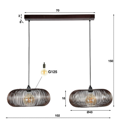 Hanglamp Twist | Zwart Nikkel