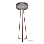 Vloerlamp Copper Twist zwart nikkel, vooraanzicht op witte achtergrond