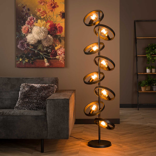 Vloerlamp Hover | Zwart Metaal