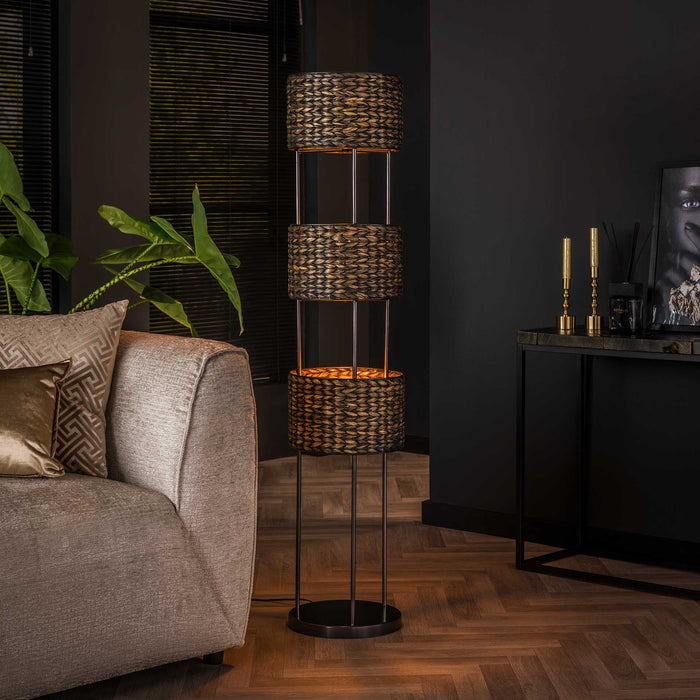 Vloerlamp Tower Waterhyacint | Zwart
