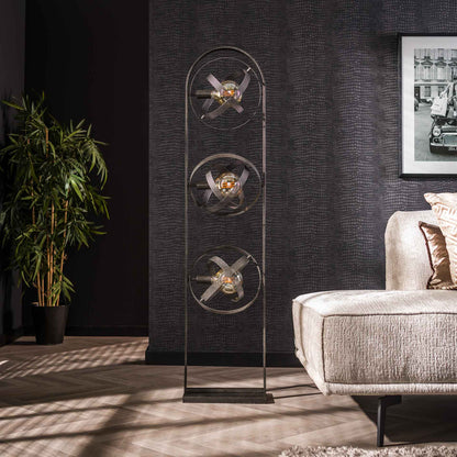 Vloerlamp 3L Cosmos Mesh | Zwart Metaal