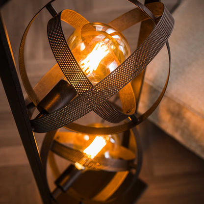 Vloerlamp 3L Cosmos Mesh | Zwart Metaal