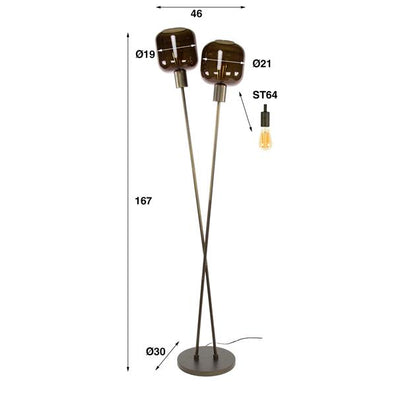 Vloerlamp Bronza | Glas Bruin