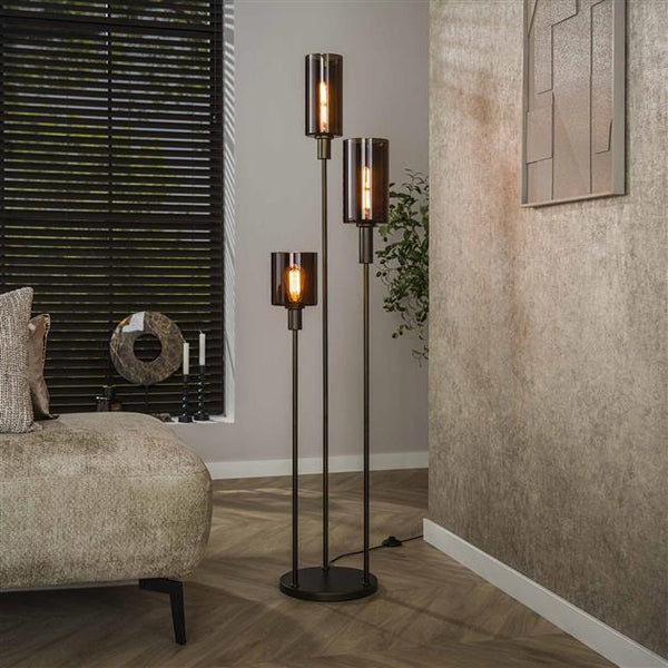 Vloerlamp Sepiora | Glas bruin