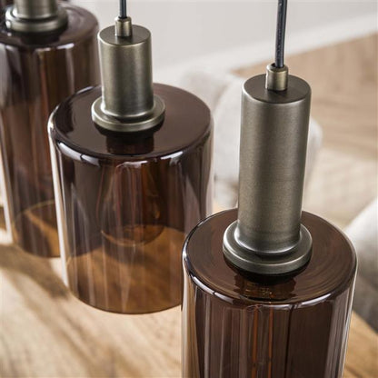 Hanglamp Villa | 6 Lampen | Bruin Glas